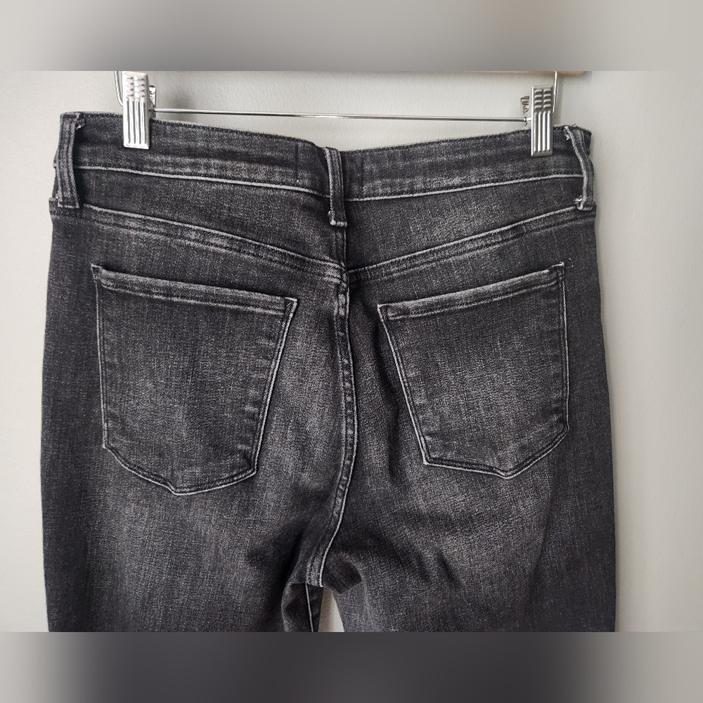 Evereve The Ever Straight Jeans Black Raw Hem Size 31 - Picture 5 of 11